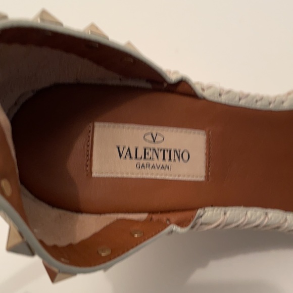 Valentino Rockstud Wedges Sandals Ivory Size 9 - Picture 3 of 14